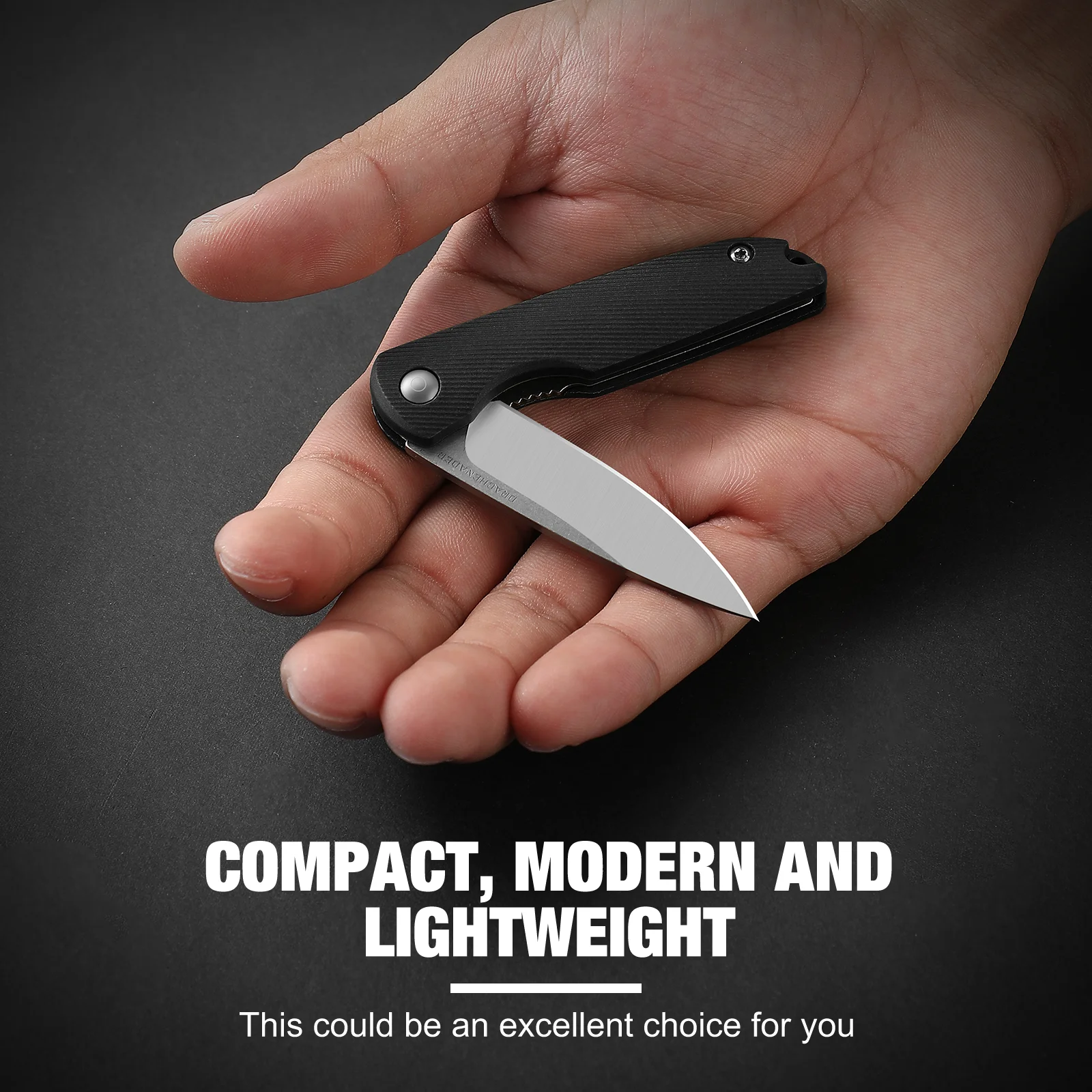 Small Folding Knife Mini Pocket Knife EDC Portable Key Knives Black Handle ABS Non-Slip Outdoor Pocketknives For Men Women