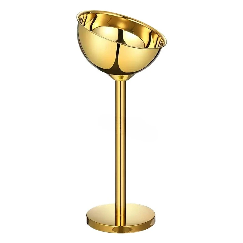 Vertical rack champagne bucket thickened metal stainless steel ice wine basin household outdoor ice bucket