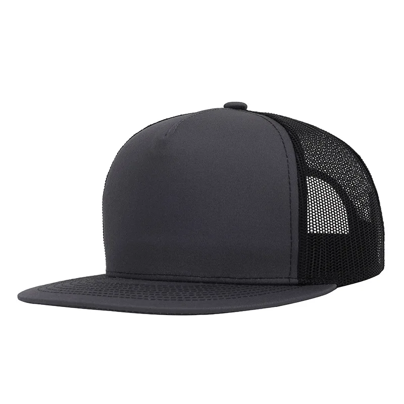 2023 New Flat Rim Hip Hop Hat Net Hat Fashion Outdoor Shade Flat Brim Hat Men\'s and Women\'s Breathable Baseball Cap