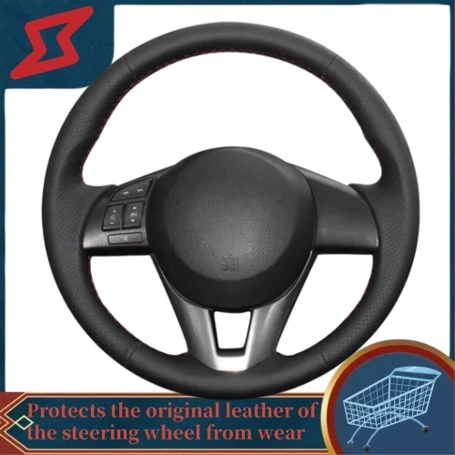 

For Mazda 3 Axela Mazda 6 Atenza Mazda 2 CX-3 CX-5 Scion iA Anti-abrasion Microfiber Leather Steering Wheel Covers Are Hand-sewn