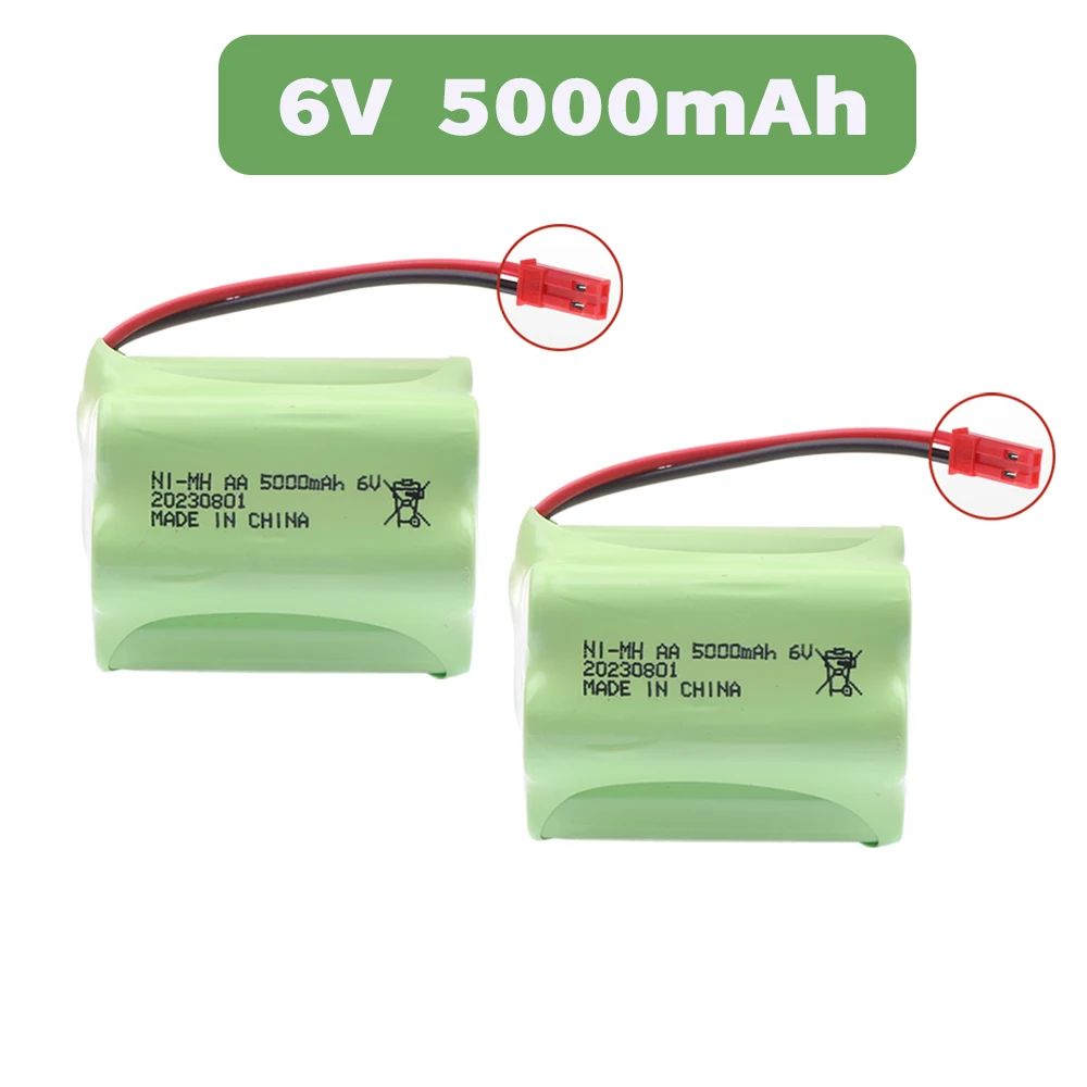 T model 6V 5000mAh NIMH AA Battery JST Plug For RC Cars Robots Tanks Gun Boats Aa 3000mah 6v Rechargeable Battery Pack 1-10PCS