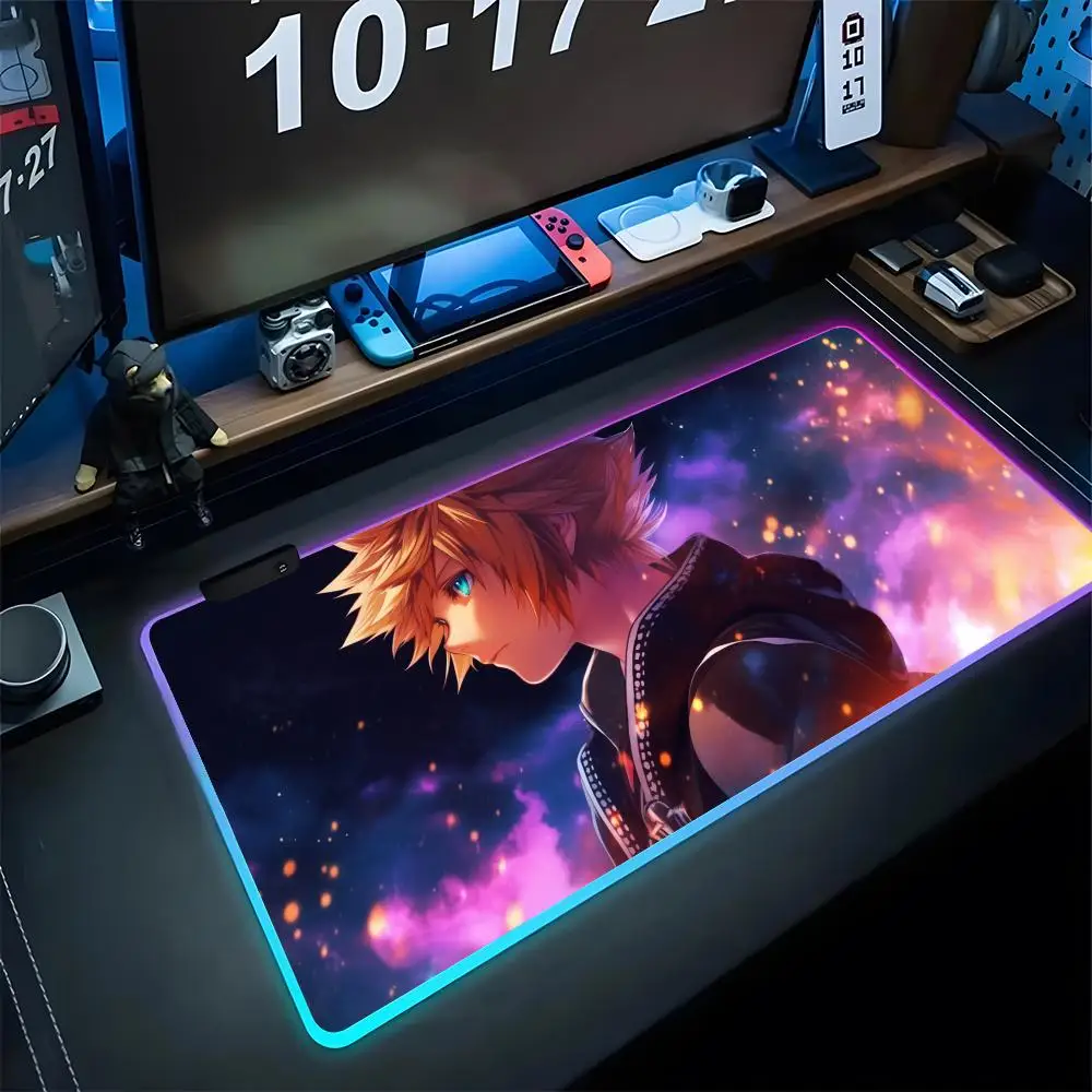 KingdomS Hearts Mouse Pad Gaming LED 700x300 Animal Mouse Mat Mousemats Table Pads PC Desk Mat RGB Keyboard Mat XXL