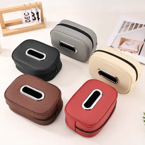 HOMEFISH Car Tissue Box Universal Hanging Paper Towel Holder for Auto Armrest Seat Back Sun Visor