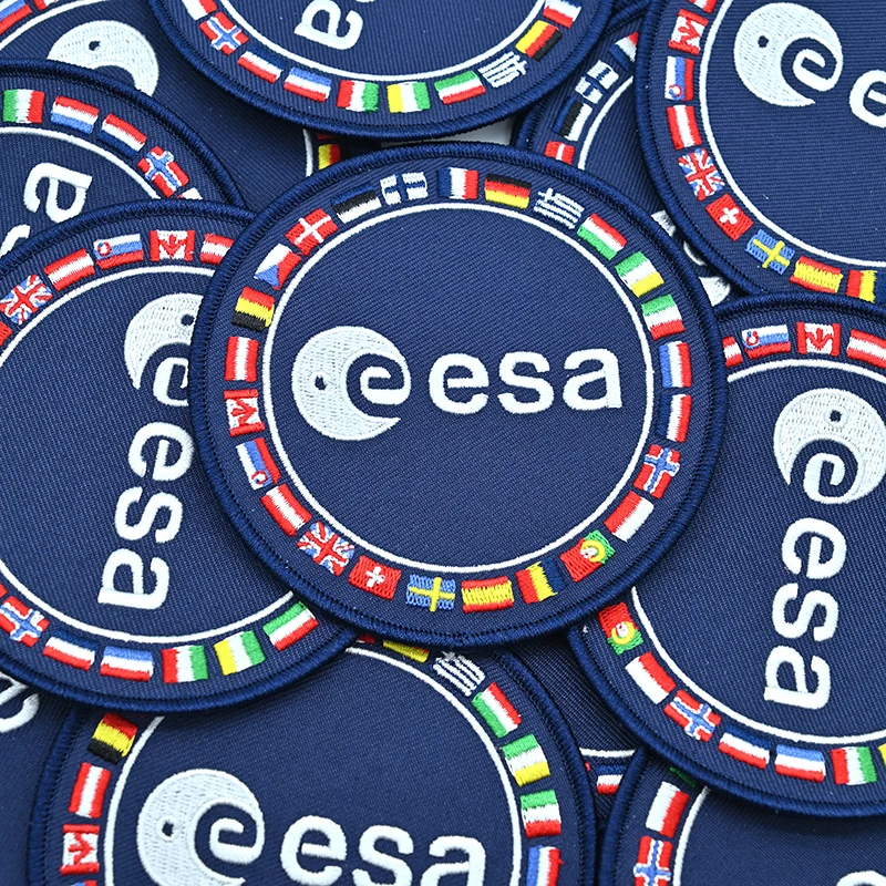 Embroidered Iron-on ESA Space Patches Europe Aeronautics Agency Astro Patches On Clothes Flag Badges Backpack T-shirt Sticker