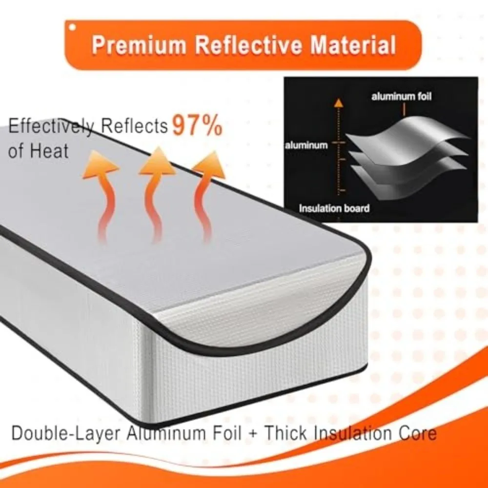 25x54x11インチ-屋根裏ドア断熱カバー-ヒートシールド-ジッパー式-屋根裏階段断熱カバー-アルミ箔-超厚手