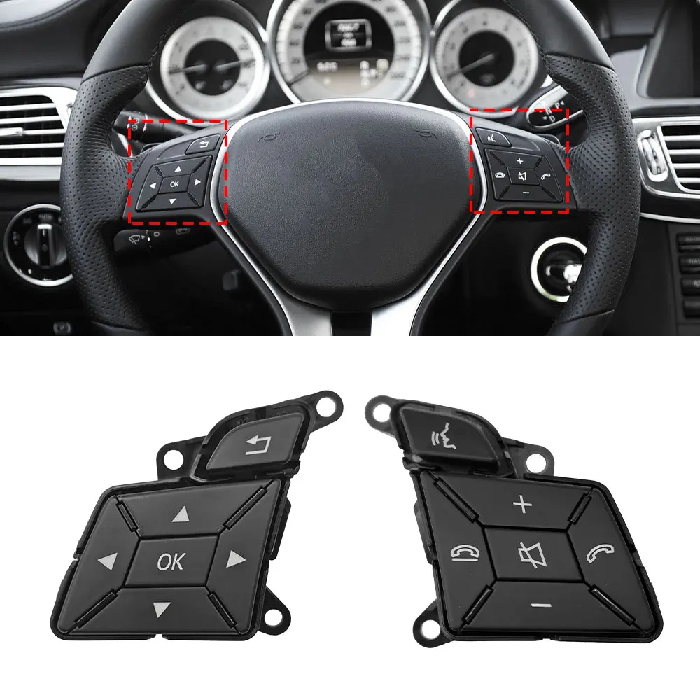 For Mercedes W204 X204 W212 Car Steering Wheel Control Buttons Switch Assembly For Benz C GLK E Class C180 C200 E260 GLK300 E320