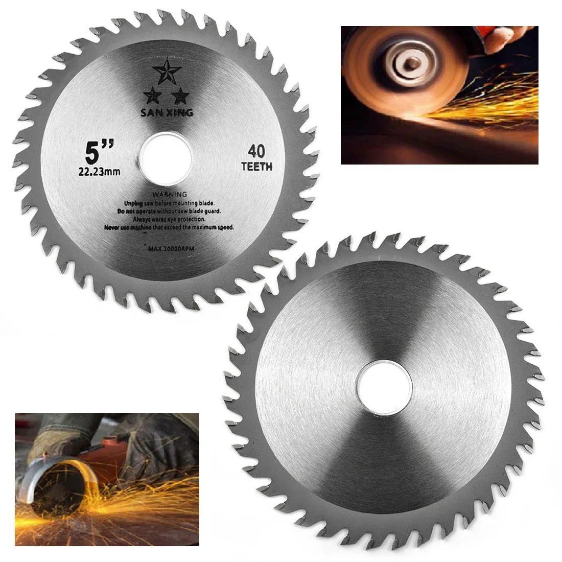 Wood Carving Disc 5 Inch Table Cutting Disc For Wood Carbide Tipped 1        Bore 40 Teeth Max RPM 5500 Multitool Blades