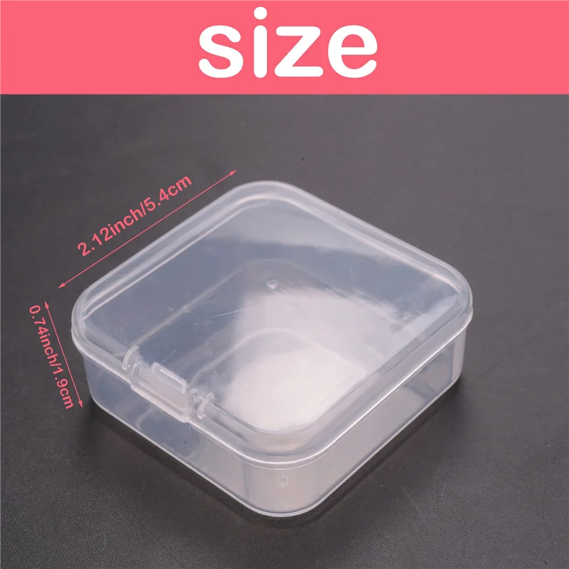 Small Clear Plastic Beads Storage Containers Box with Hinged Lid for Accessories,Crafts,Learning Supplies,Screws,Drills