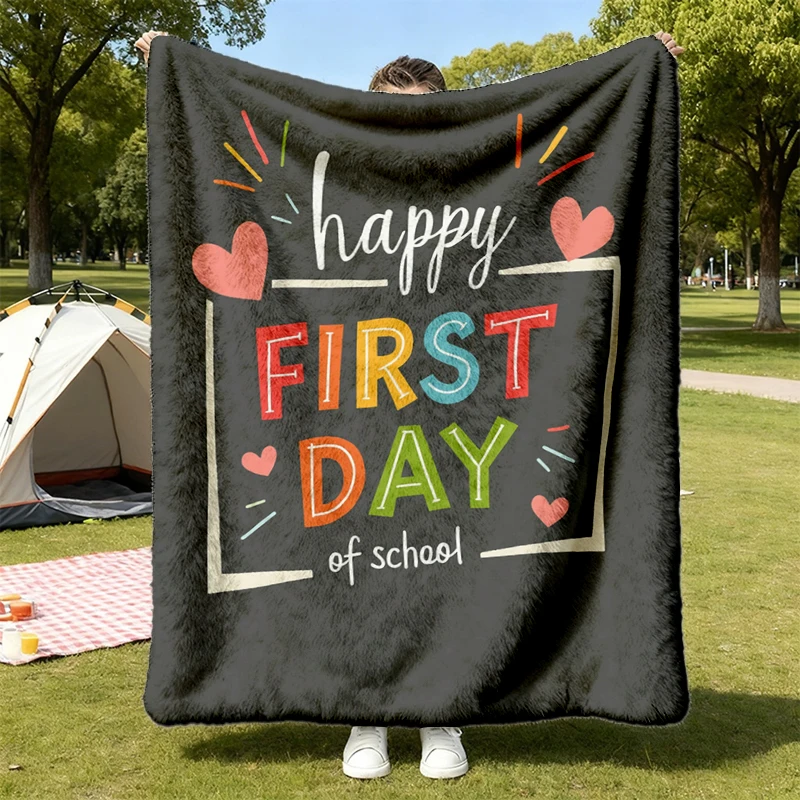 Happy First Day Of T, Flannel Blanket, Teacher and First Day Outfit