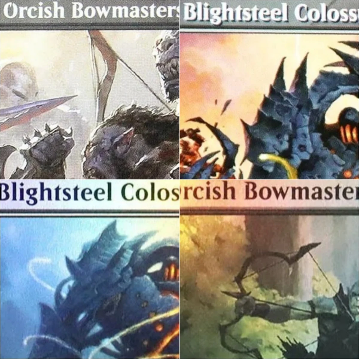 

“Blightsteel Colossus/Orcish Bowmasters”TCG Magical Proxy Cards Game Quality Gathering Board Playing Game Trading Cards