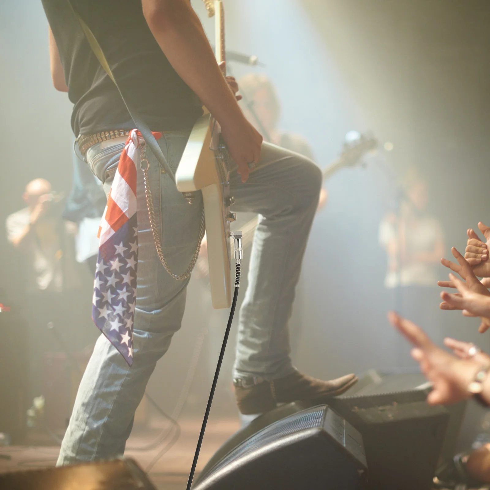 สายกีตาร์ 6.35 มม. สายถักป้องกันสัญญาณรบกวน สายแอมป์กีตาร์ไฟฟ้า สายเครื่องดนตรี ลดเสียงรบกวน เสียงบริสุทธิ์