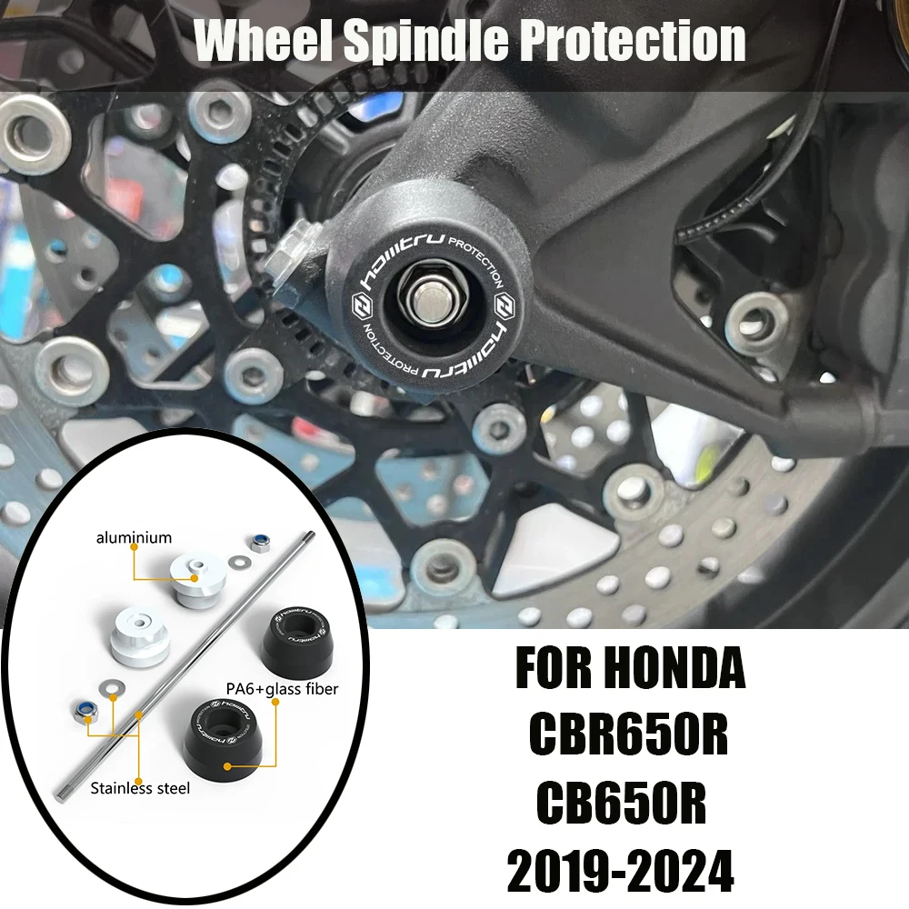 

For Honda CBR650R 2019-2024 CB650R 2019 2020 2021 2022 2023 2024 Front Rear wheel Spindle Crash Protection