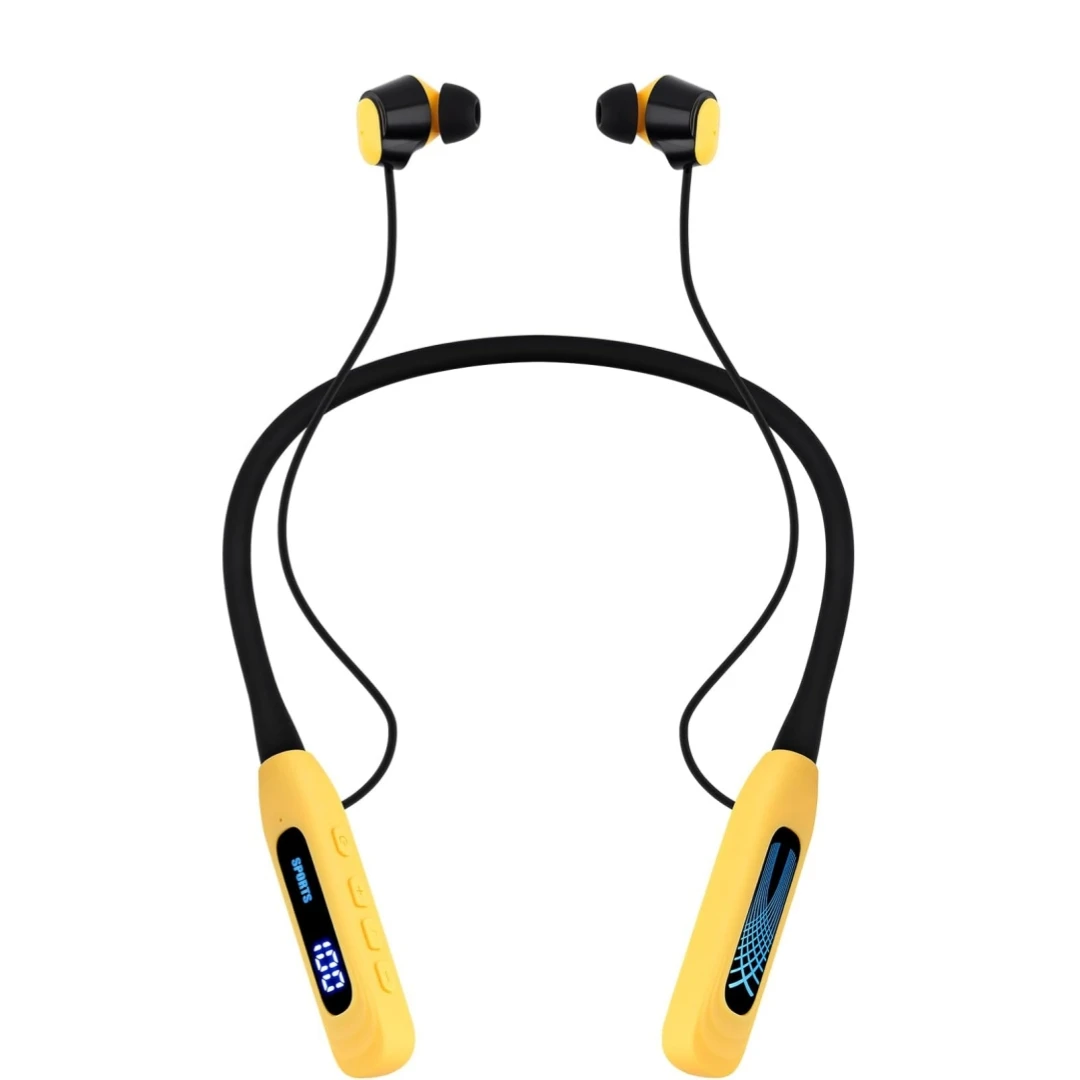 

Беспроводные наушники с шейным ремешком, 1000 часов работы в режиме ожидания, с индикатором заряда батареи, совершенно новый научно-исследованный силиконовый дизайн, приятный для кожи.