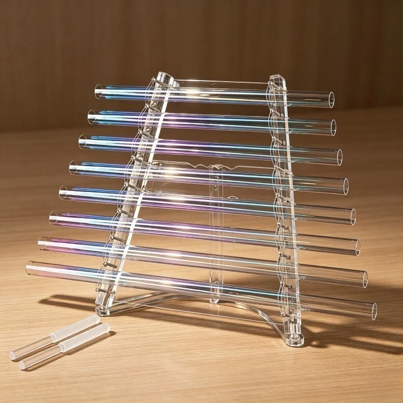 Crystal Harp Meditation Singing Harps Yoga Sound Healing 8 Tubes Quartz Harp Adult Profession Musical Instruments with Box