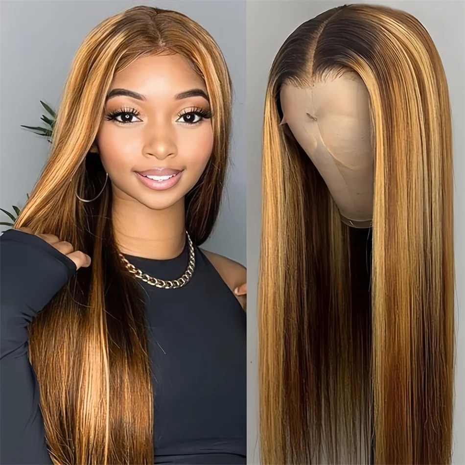 

200 Density Highlight 13x6 Hd Lace Front Cheap Wig Brazilian 100% Human Hair 13x4 Lace Frontal Straight Wigs on Clearance Sale