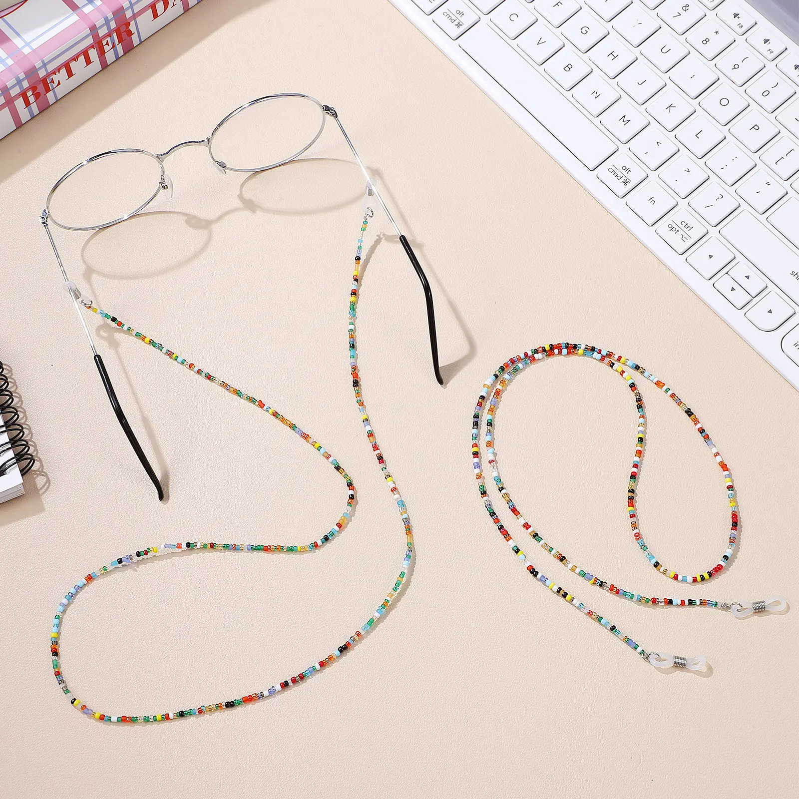 

2Pcs Eyeglass Chain Durable Non Slip Glasses Lanyard Eyewear Cord Retainer Neck Rope VintageEyeglass Holder Strap Metal