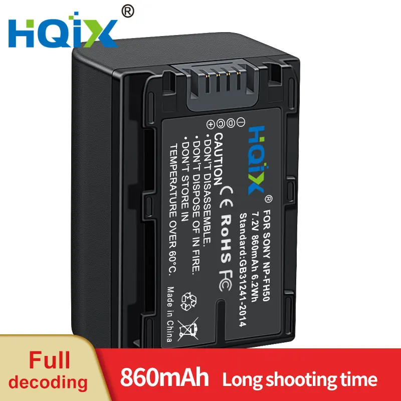 

HQIX for Sony DCR-SR7E SR8E SR10E SR11E SR12E SR42E SR45R SR46E SR47E SR62 SR67 SR82E SR65E camera NP-FH50 Charger Battery