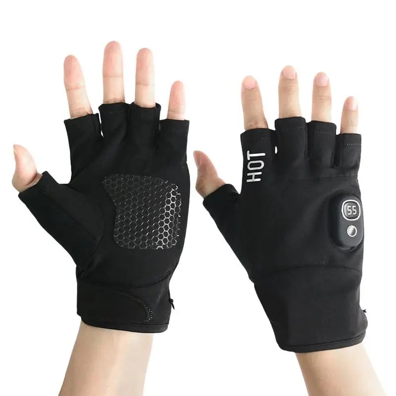 

Hand Warmers Gloves Battery Operated Thermal Fingerless Gloves 3 Temperature Settings Heated Mittens Cold Weather Accessories