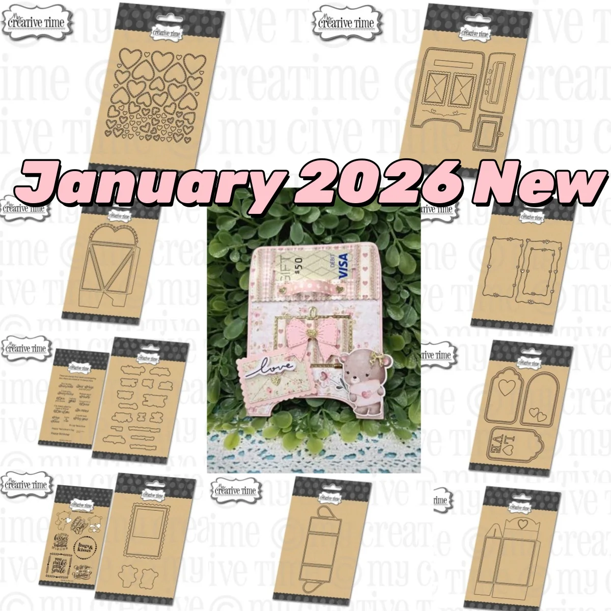 

Mailbox GiftCard Holder Lots of Hearts Plate Metal Cutting Dies Clear Stamps for DIY Scrapbook Making Card New Valentine 2026