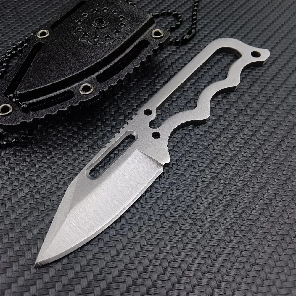 

Tactical EDC Self Defense Chain Fixed Blade Knife All Steel Outdoor Hunting Camping Cutting Tool Knife for Men Women