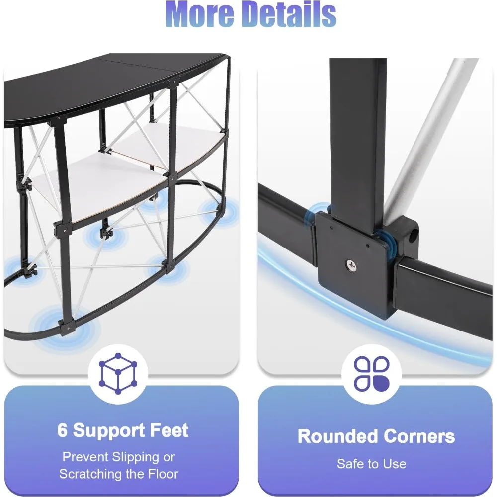 عرض طاولة عرض تجاري قابل للطي للمعارضات، عداد ترويج البيع بالتجزئة المبسط، مثالي للفنادق والمناسبات #5