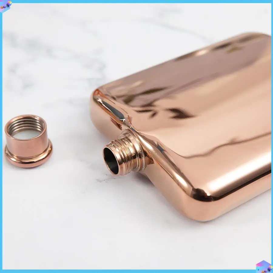 Frasco de cadera de Vodka de acero inoxidable A43T, oro rosa, 6 Oz, para botella de Alcohol, licor, whisky, regalos para padrinos de boda con embudo