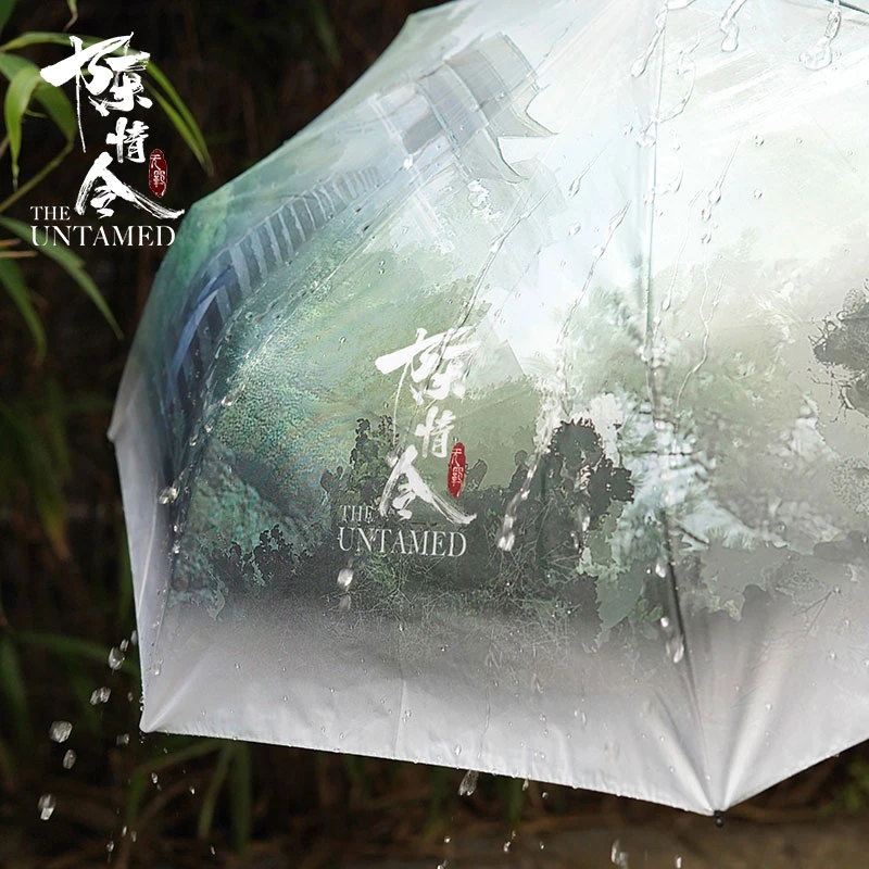 The Untamed Lan Wangji Wei Wuxian Ancient Style Foldable Sun Rain Umbrella Sunshade Cosplay Prop Decor Women Men Gift 1pcs