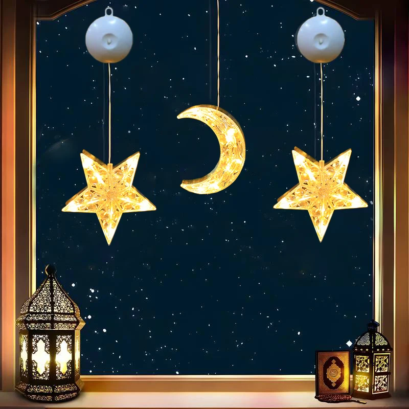 LED Luna Lampada Tenda Ghirlanda Fata Luci della stringa Decorazione natalizia all'aperto per le vacanze Navidad Party 2025 Decorazioni di Capodanno