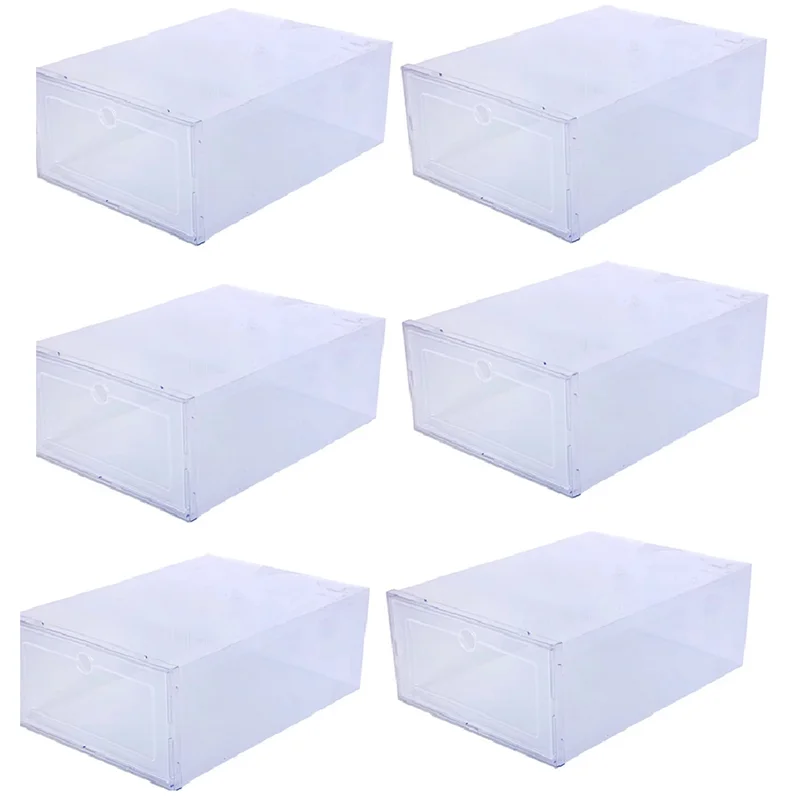 

ABVG-Stackable Clear Shoe Cabinets, 6 Foldable Thickened Dustproof Storage Organizers