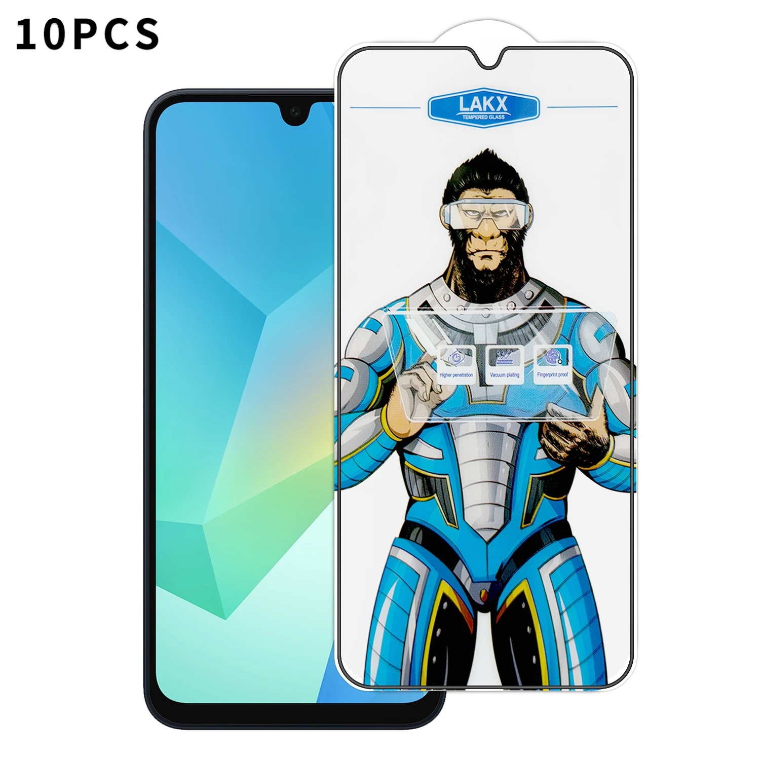 For Samsung Galaxy A16 4G / Galaxy A16 5G 10Pcs High Definition Tempered Glass Anti-fingerprint Anti-static Electroplating Full