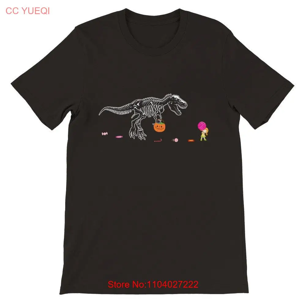 Trick Or Treat Design A Suitable for Halloween Treaters Candy Lovers Dinosaur Premium Crewneck T shirt