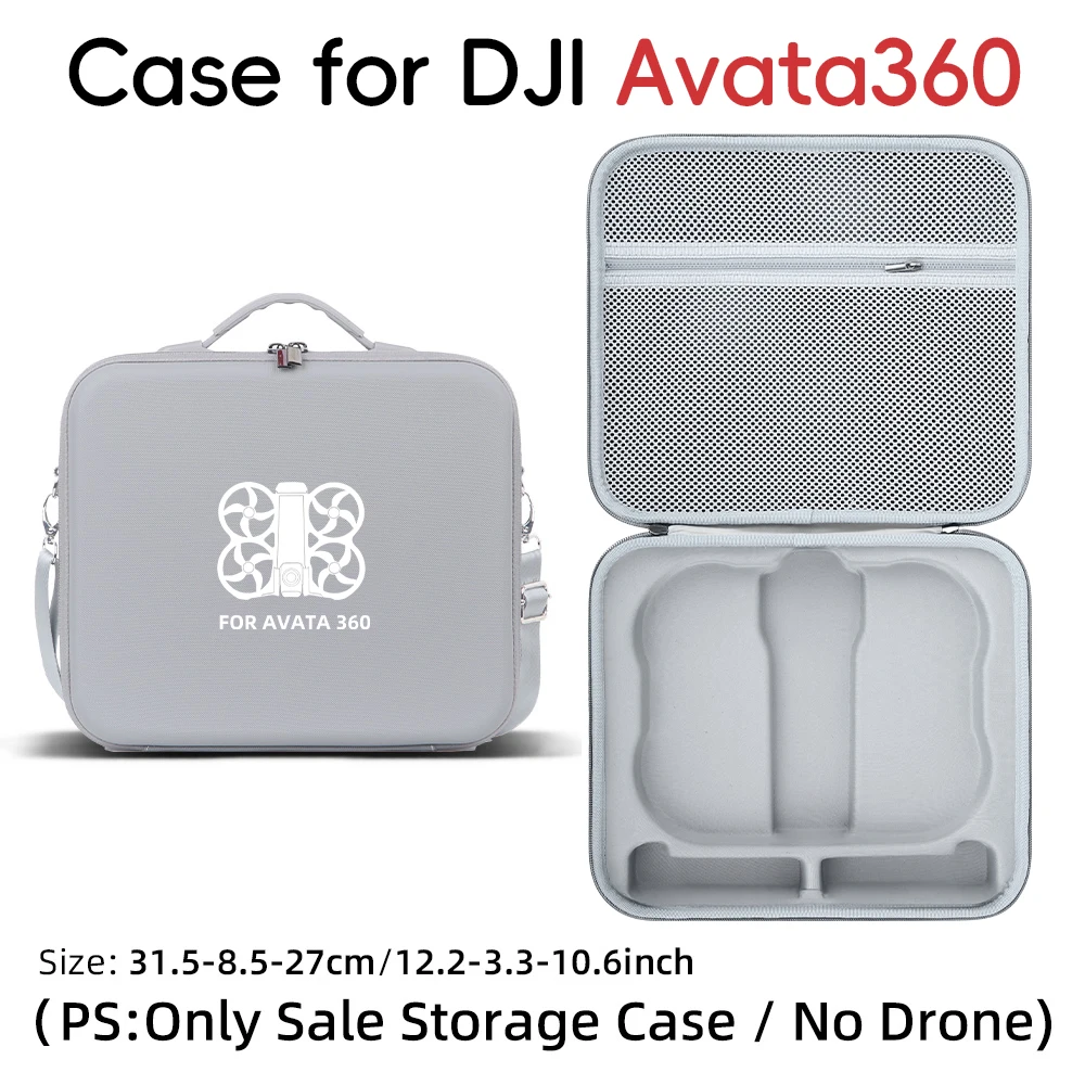 

Hard Case for DJI Avata 360 Protective Storage Box with Non Slip Handle Adjustable Shoulder Strap Mesh Pocket for Drone Battery