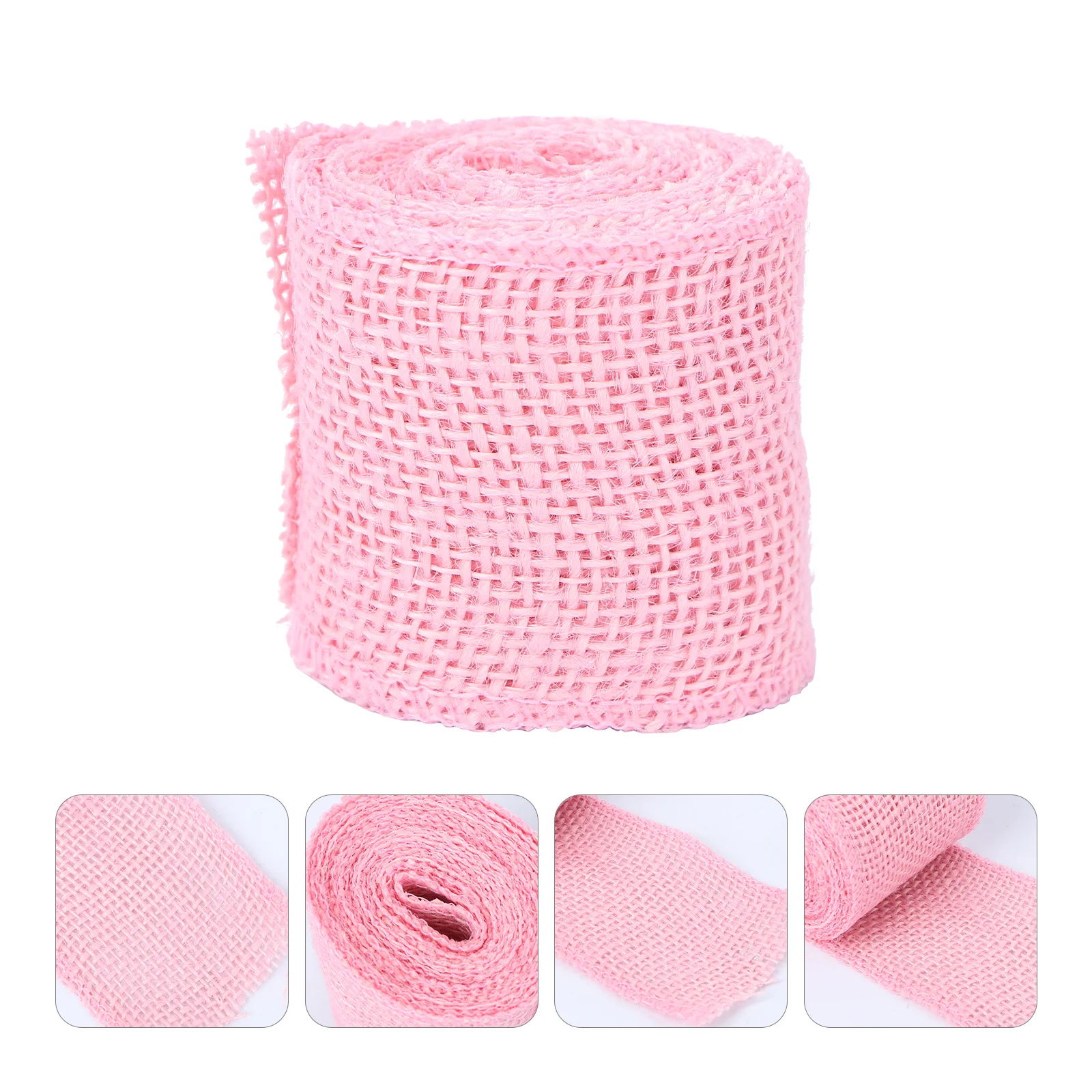 

2M Pink Jute Burlap Ribbon Roll Christmas Decoration Craft Wreaths Wedding Diy Jute Burlap Roll String Handicraft Sewing