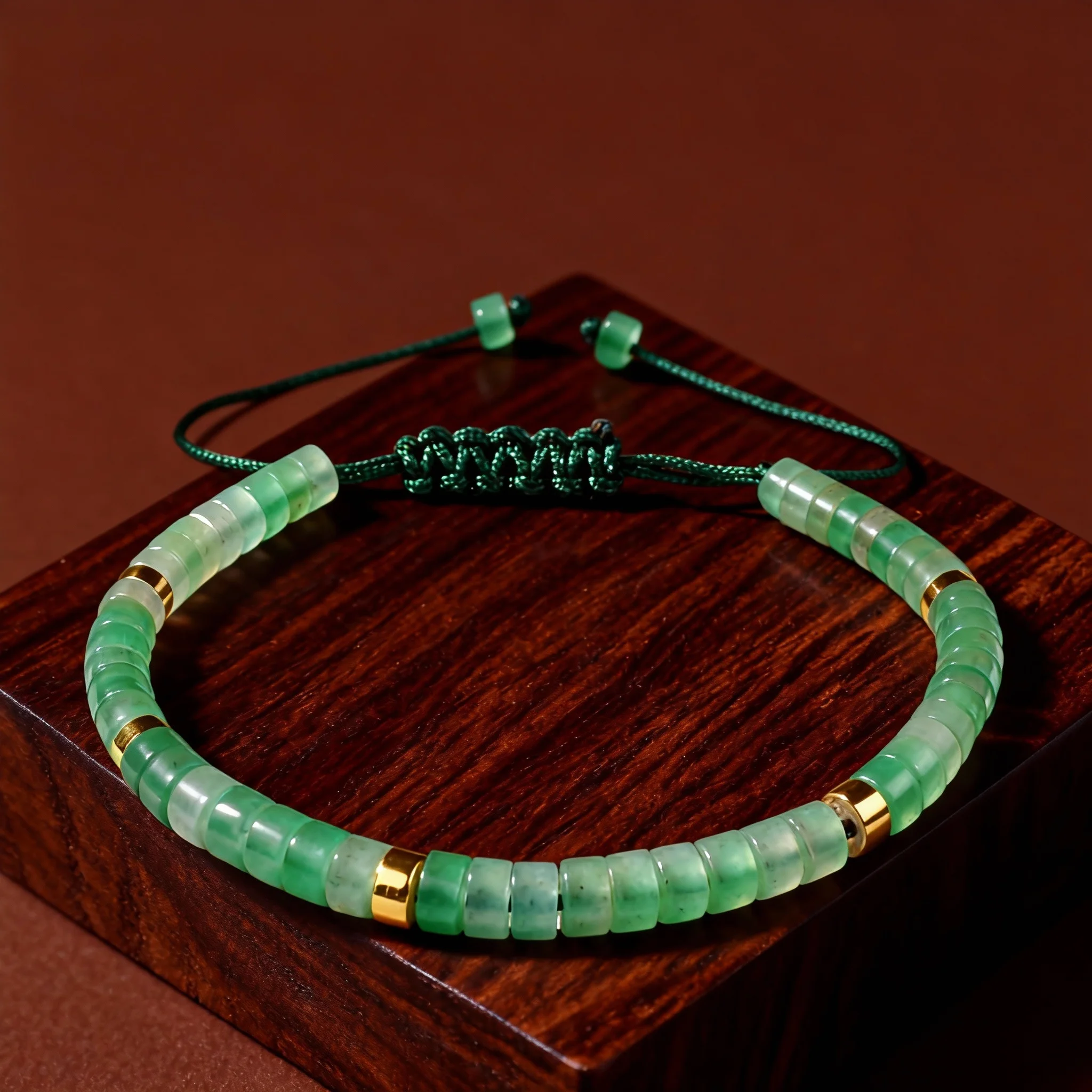 Bracelet réglable en pierre naturelle de haute qualité, vintage, été, accessoires, aventurine rouge et verte, pour la famille, la plage, l'Épiphanie