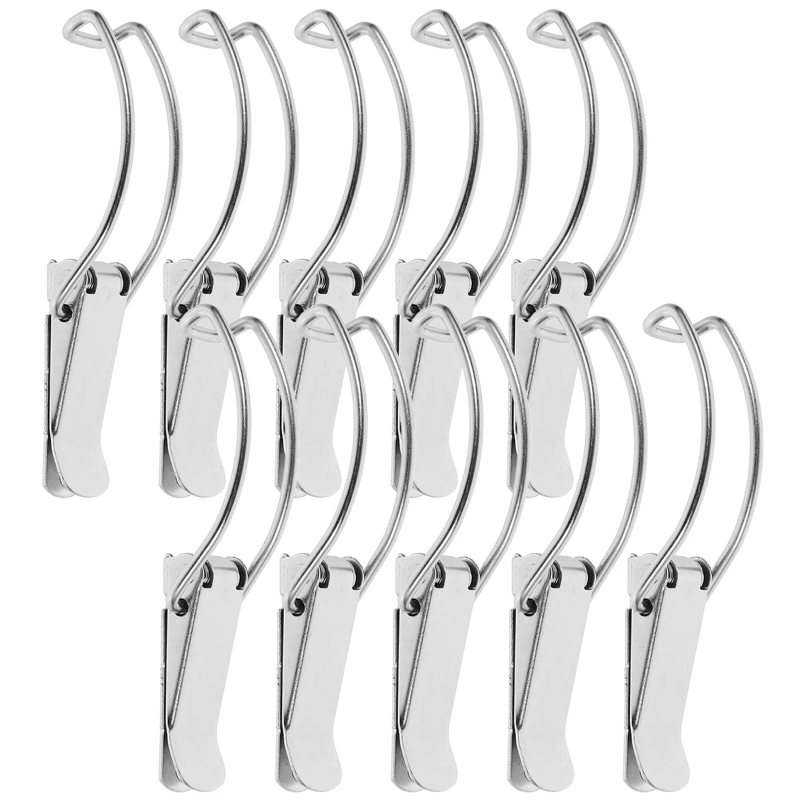 

10pcs Stainless Steel Heavy Duty Spring Hasp Toggle Latch Multi-Functional Box Buckle Tool Hinges Duckbill Design Rust Resistant