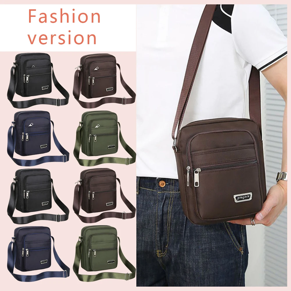 

Messenger Bag Large Capacity Oxford Composite Shoulder Bag Waterproof Men Breathable Scratch Resistant with Zipper Daily Leisure