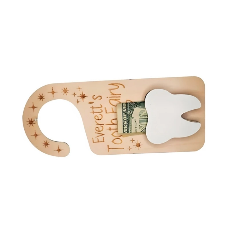 Kids Room Decoration Tooth Fairy Door Hanger Wooden Tooth Door Hanger