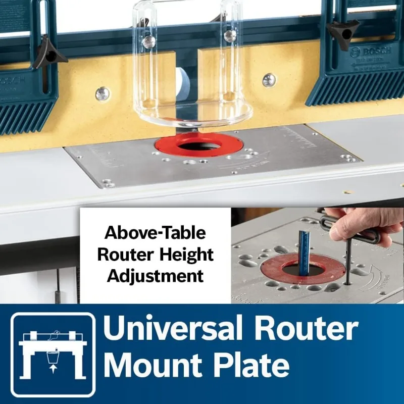 Natal. RA1171 25-1/2 di. X 15-7/8 inci. Benchtop laminasi MDF meja Router gaya Kabinet atas dengan 2 port koleksi debu