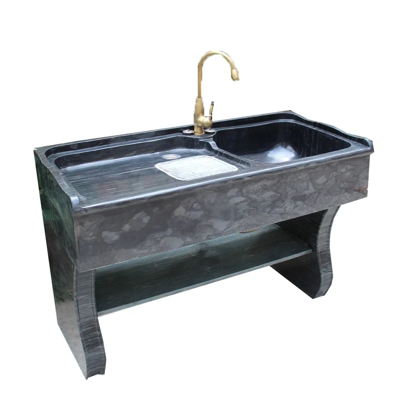 

ZQ Открытый мраморный бассейн для стирки со стиральной доской, бытовой балкон, цельный камень, встроенная каменная раковина для стирки, раковина для стирки