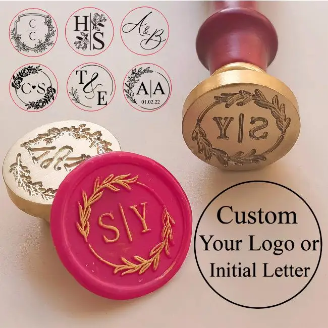 1 DIY customize double Name 2 initials personalized Letter stamp/Sealing Wax /wedding Wax Seal Stamp Custom invitations envelop