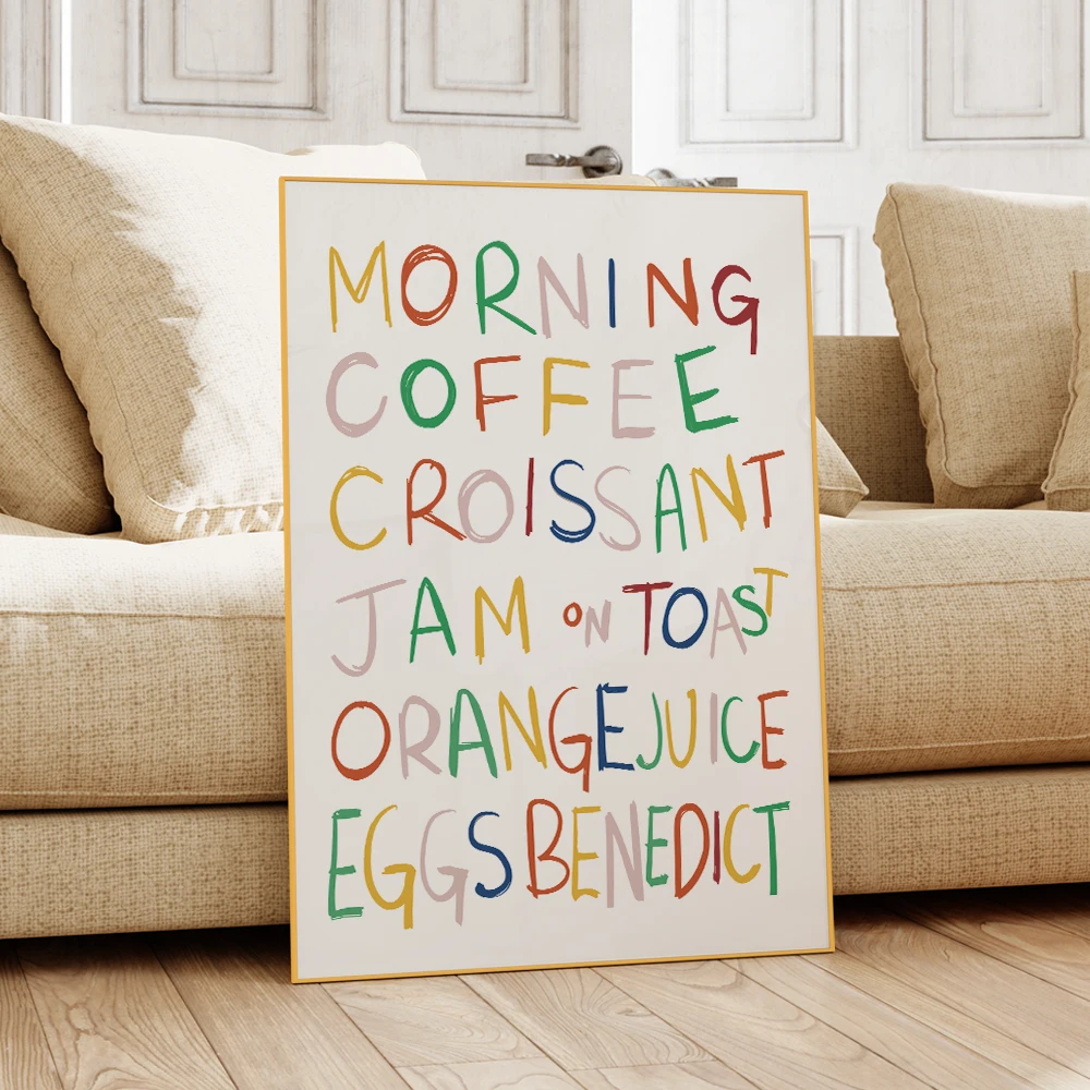 Modern Have A Great Day Viva Italia Morning Coffee Pizza Quotes Wall Art Prints Canvas Painting Poster Pictures For Kitchen Room