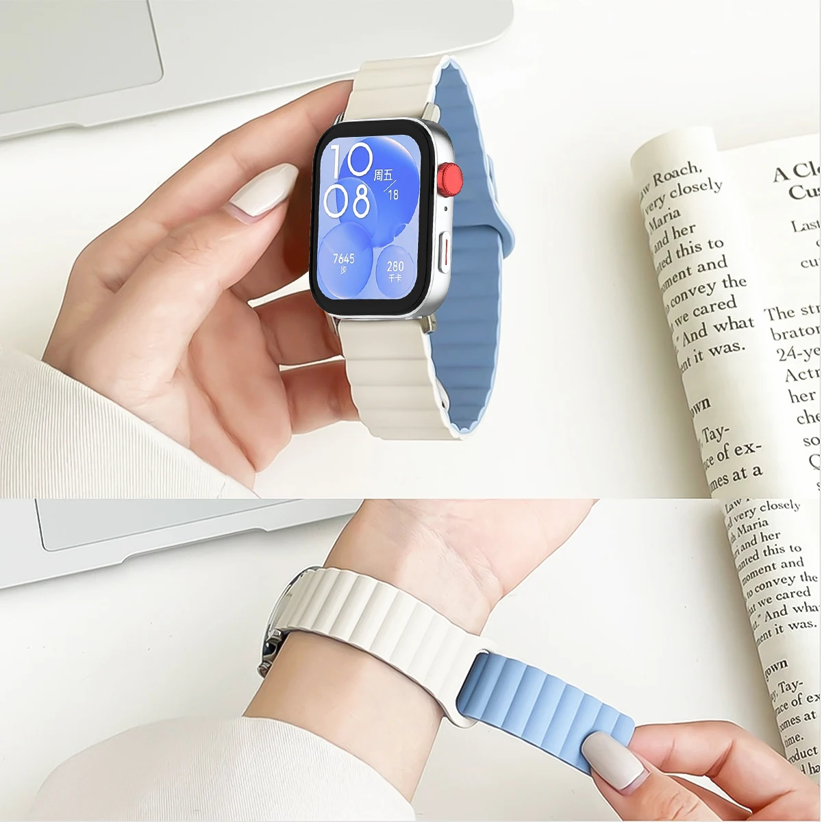 화웨이 워치 핏4 3용 실리콘 스트랩 마그네틱 루프 밴드 시계줄 남녀 스포츠 팔찌 화웨이 핏 2 액세서리