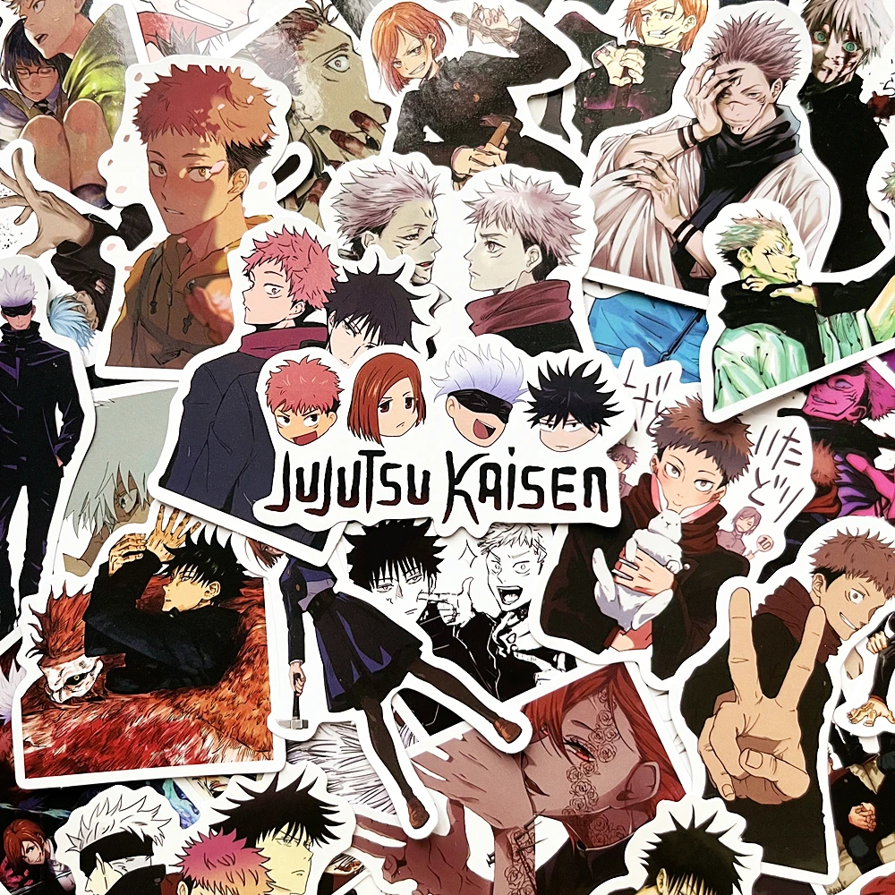 10/50Pcs New Anime Jujutsu Kaisen Kids Toys Gifts Stickers Waterproof Decals Skateboard For Phone Case Laptop Luggage Suitcase