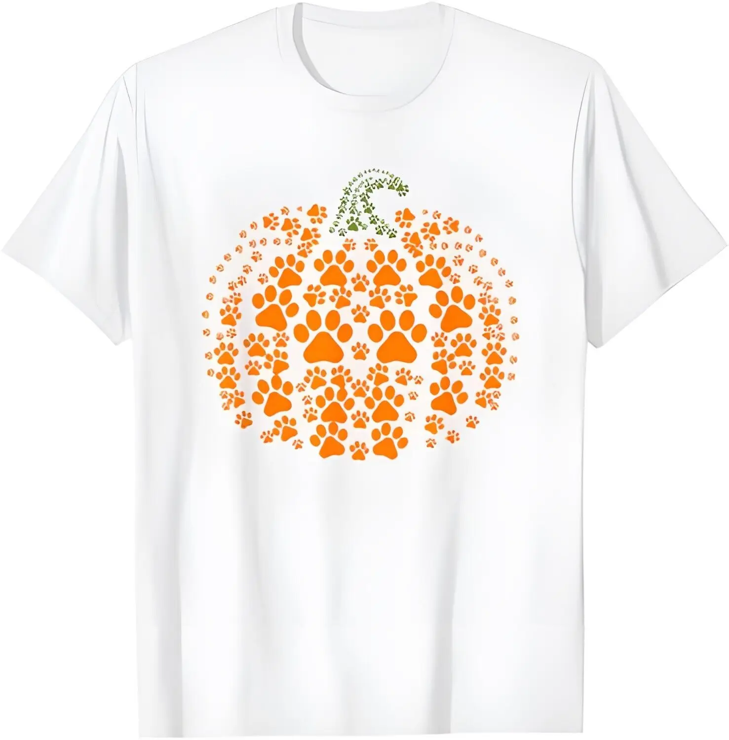 

Pumpkin Dog Cat Paw Print Halloween Pet Lover T-Shirt