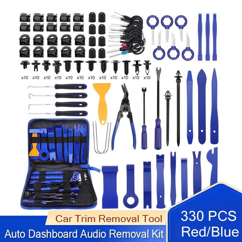 

330 PCS Car Trim Removal Tool Auto Clip Pliers Fastener Remover Pry Tool Auto Dashboard Audio Removal Hook Kit Car Removal Tools