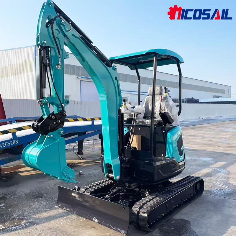 Nicosail Offizieller 2,2 Tonnen Minibagger, hydraulischer Raupen-Raupenkipptyp, kleiner Mikrobagger mit CE