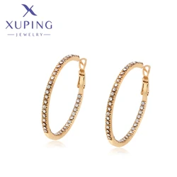 Xuping Jewelry New Arrival Fashion Round Shape Elegant Gold Color Hoops Earrings for Women Schoolgirl Birthday Gifts X001011160