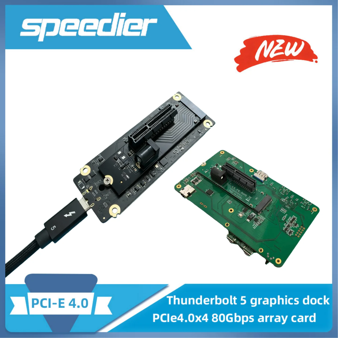 Thunderbolt 5 Graphics Card Dock PCIe Adapter PCIe 4.0 X4 80Gbps Notebook External Array Capture Card