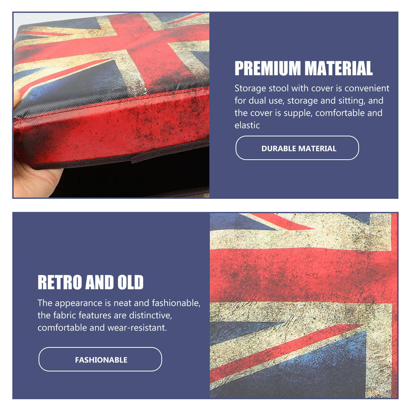 

Folding Storage Stool Large Capacity Home Storage Ottoman For Bedroom Living Room Kids Room Nursery Simple Stool Box