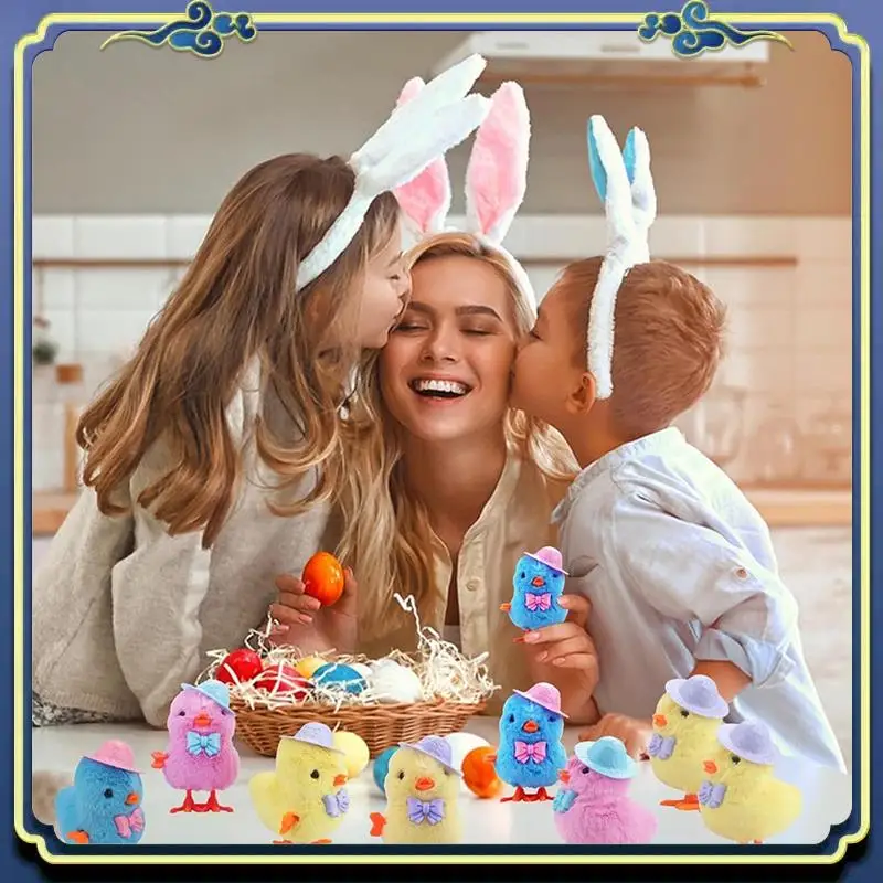 

ABTJ-4 упаковка, пасхальные прыжки, заводные плюшевые игрушки для малышей, катание на Пасху, простой в использовании петух